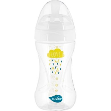 Дитяча антиколькова пляшечка Nuvita Mimic Collection 250 мл біла NV6031, Білий
