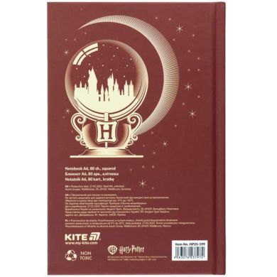 Книга записна тверда обкладинка А6, 80 аркушів кл. Гаррі Поттер HP25-199