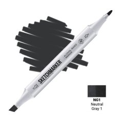 Маркер спиртовой двухсторонний Sketchmarker, Серый нейтральный 1 SM-NG1