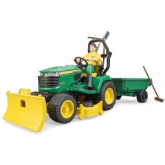 Набор игрушечный садовый трактор John Deere с прицепом и фигуркой садовода Bruder 62104
