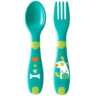 Набір (ложка + виделка) First Cutlery 12М+ (нейтральна) Chicco 8058664086627