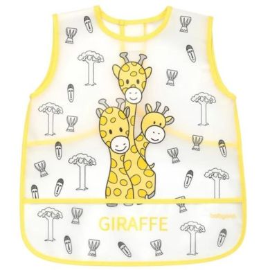 Нагрудник-фартух Мої нові відкритя 12м.+ 30 см x 35 см BabyOno 838, Жовтий
