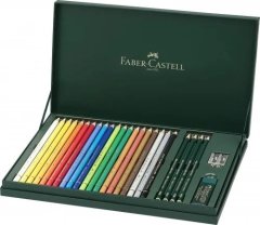 Олівці кольорові Faber-Castell Polychromos 20 кольорів в подарунковій коробці з аксесуарами 28971