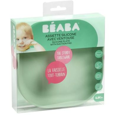 Силиконовая тарелка Beaba зеленый 650 мл 913551, Зелёный