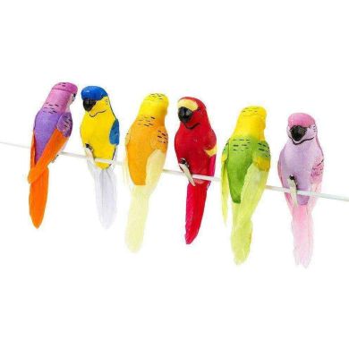 Тропічні пташки на кліпсах серії Fiesta, 6 шт в упаковці Talking Tables FST3-BIRD
