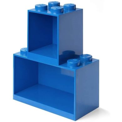 Декоративна полка для зберігання книг подвійна Х8 Х4 синя Lego 41171731