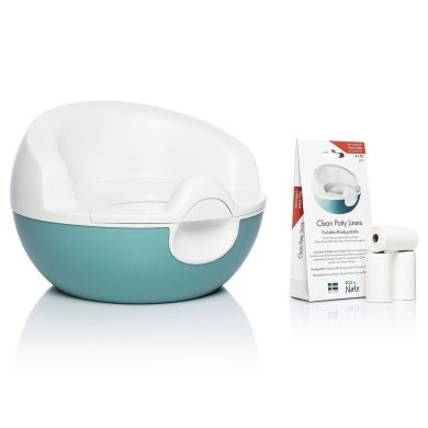 Еко вкладиші, що змиваються для дитячого горщика Clean Potty Flushable Bags з 100% біорозкладаної плівки, 30 шт, NATY 7330933245548, Білий