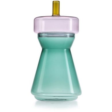 GLI SCACCHI JAR Банка рожево-зелена, h 33,5 см(скло) IVV 9230.1