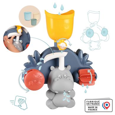 Іграшка для ванни Smoby Little Водяний млин. Бегемот, з аксесуарами, 12міс. + SMOBY 140405