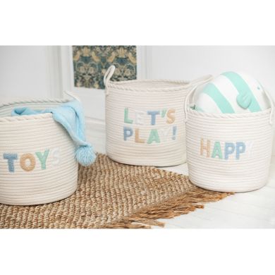 Кошик для іграшок COTTON WH/BL S (30x30x27см) J-LINE C61588