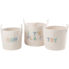 Кошик для іграшок COTTON WH/BL S (30x30x27см) J-LINE C61588