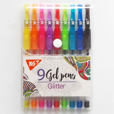 Набір гелевих ручок YES Glitter 9 шт. 420431