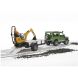 Набор игрушечных автомобилей Land Rover Defender с прицепом, микроэкскаватором JCB и фигуркой 02593.