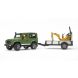 Набор игрушечных автомобилей Land Rover Defender с прицепом, микроэкскаватором JCB и фигуркой 02593.