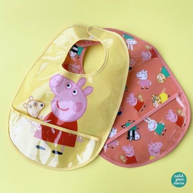 Нагрудник з ПВХ-покриттям, 25,5x38 см Свинка Пеппа Maison Petit Jour PI617BK, Жовтий