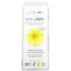 Одноразові гігієнічні жіночі прокладки Eco By Naty Normal, 14 шт в упаковці 8176958 7330933176958, 14
