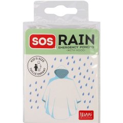 Одноразовий дощовик із капюшоном SOS Rain дитячий розмір прозорий Legami PONCHOJ0001