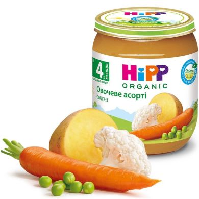 Овощное пюре HiPP Овощное ассорти с 4 месяцев 125 г 4013 9062300100287