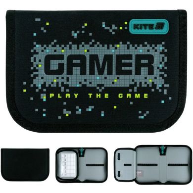 Пенал Kite 1 від., 1 відворот, без наповнення 621 Play the Game K26-621-8