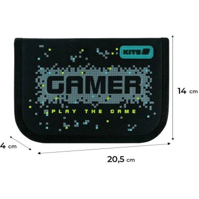Пенал Kite 1 від., 1 відворот, без наповнення 621 Play the Game K26-621-8