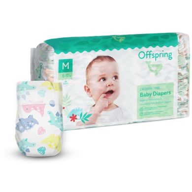 Підгузки Offspring розмір M, 6-10 кг, 42 шт, Діноленд DP-OI-FAT-M42P-DNL, M
