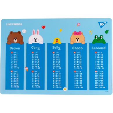 Подкладка для стола YES табл. умнож. Line Friends 492174