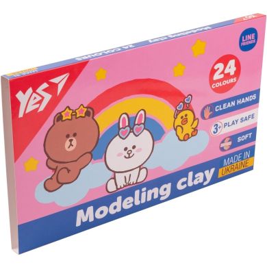 Пластилін YES, 24 кольори, 480г Line Friends YES 540683