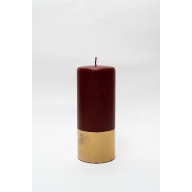 Свеча цилиндрическая 180*70 красный/золотой металлик Candele Firenze PL180070B96C 8026159040027