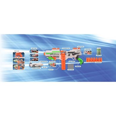 Дартбластер комплект Tack Pro Rattle Bel X з 40 дротиками та аксесуарами 50 см 31060