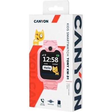 Дитячий смарт-годинник Canyon Tony KW-31 рожевий CNE-KW31RR