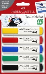 Фломастери для тканини Textile Marker, 5 кольорів Faber-Castell 30753