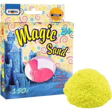 Кінетичний пісок Magic sand з формочкою 0,150 кг, у кор-ці 14см-11см-3,2см STRATEG 39306