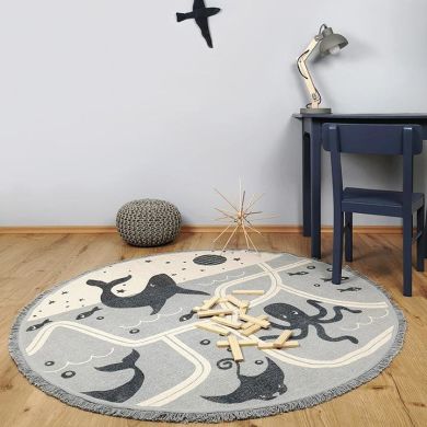 Круглий килимок Nattiot Little Deep Blue 120 см 1047450403
