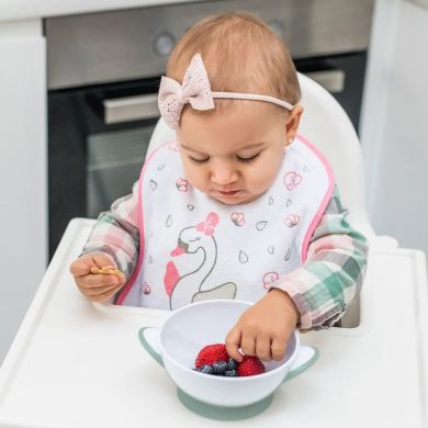 Мисочка з присоскою та ложечкою Бірюзовий 300 мл BabyOno 1063/04, Бірюзовий