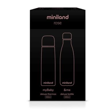 Набор термос 500 мл + термобутылка 500 мл в стильной коробке MyBaby&Me Rose Miniland 89260, Розовый