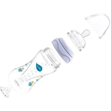 Пляшка для годування антиколькова Nuvita Mimic 150 мл 0м + біла NV6010, Білий