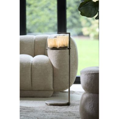 Приставной столик &Oslash;26x76 см LEDA, мрамор, серо-бронзовый Light&Living 8057782