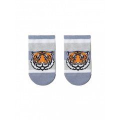 Ультракороткі шкарпетки з малюнком Тигр ACTIVE Lycra Темно-сірі 17С-87СП