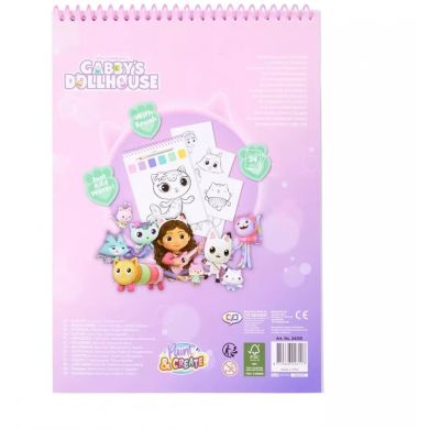 Водна розмальовка 24 аркуші GABBY'S DOLLHOUSE GD24355