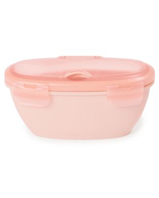 Дорожный набор для кормления Skip Hop Soft Coral контейнер и ложка коралловый 240 мл 252808, Розовый