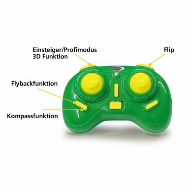 Игрушечный 3D Дрон зеленый 2,4 ГГц Turbo Compass Flyback Rastar Jamara 422005