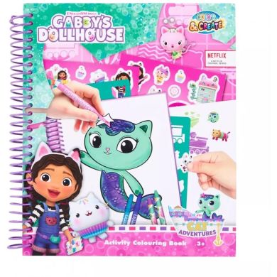 Книжка для розфарбовування, дитяча GABBY'S DOLLHOUSE Актівіті GD24356