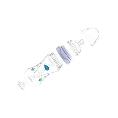 Бутылочка для кормления антиколиковая Nuvita Mimic 150 мл 0м + голубая NV6010Blue, Голубой