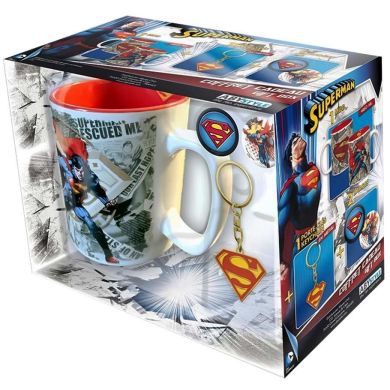 Подарунковий набір DC COMICS Superman чашка 460мл, брелок та піни ABYPCK074
