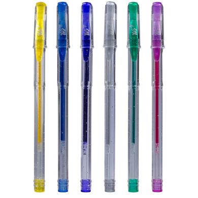 Ручки гелевые Glitter, набор 6 шт YES 411702