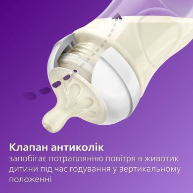 Соска Philips силіконова Natural Природний Потік, 3м+, 2 шт, середній потік Avent SCY964/02