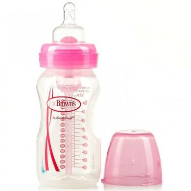 Детская бутылочка для кормления Dr. Brown’s с широким горлышком, 270 мл розовая WB91305-ESX, Розовый