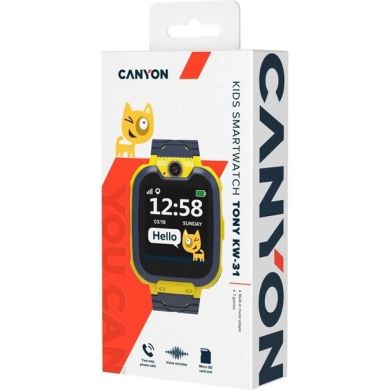 Дитячий смарт-годинник Canyon Tony KW-31 жовтий/сірий CNE-KW31YB