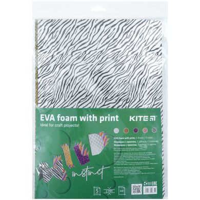 Фоаміран з принтом (5 аркушів/5 кол), А4 Kite K22-434