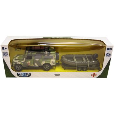 Игровой набор LAND ROVER DEFENDER МИЛИТАРИ (с лодкой) TechnoDrive 520191.270